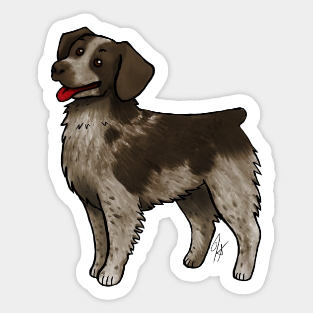 Dog - Brittany - Liver Roan Sticker by Jen's Dogs Custom Gifts and Designs